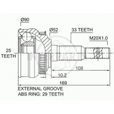 OJ-1437 InterParts Шарнирный комплект, приводной вал