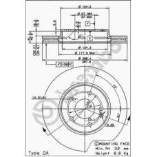 09.6845.11 BREMBO Тормозной диск