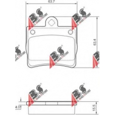 37006 ABS Комплект тормозных колодок, дисковый тормоз