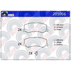 201056 GALFER Комплект тормозных колодок, дисковый тормоз