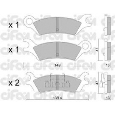 822-470-0 CIFAM Комплект тормозных колодок, дисковый тормоз