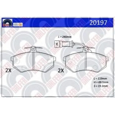 20197 GALFER Комплект тормозных колодок, дисковый тормоз