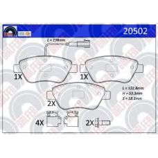 20502 GALFER Комплект тормозных колодок, дисковый тормоз