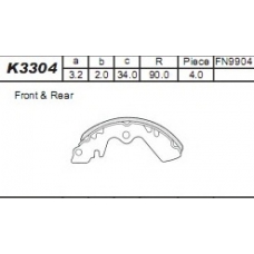 K3304 ASIMCO Комплект тормозных колодок
