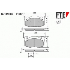 BL1352A3 FTE Комплект тормозных колодок, дисковый тормоз