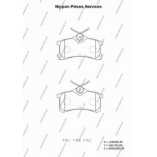 T361A24 NPS Комплект тормозных колодок, дисковый тормоз