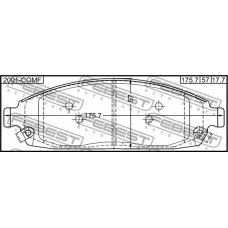 2001-COMF FEBEST Комплект тормозных колодок, дисковый тормоз