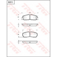 GDB7121 TRW Комплект тормозных колодок, дисковый тормоз