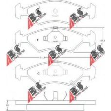 36886 ABS Комплект тормозных колодок, дисковый тормоз