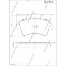 N360N13 NPS Комплект тормозных колодок, дисковый тормоз