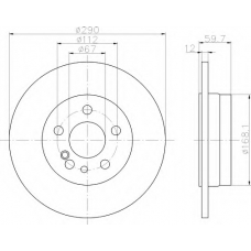 8DD 355 102-721 HELLA Тормозной диск