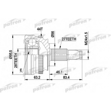 PCV1152 PATRON Шарнирный комплект, приводной вал