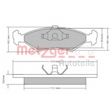 1170426 METZGER Комплект тормозных колодок, дисковый тормоз