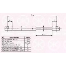 60367100 KLOKKERHOLM Газовая пружина, крышка багажник