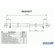 BGS10277 BUGIAD Газовая пружина, крышка багажник
