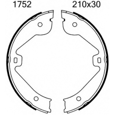 01752 BSF Комплект тормозных колодок, стояночная тормозная с