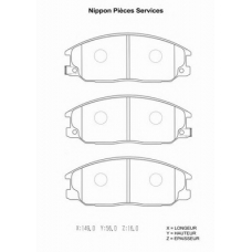 H360I15 NPS Комплект тормозных колодок, дисковый тормоз