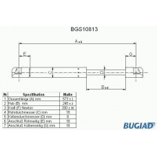 BGS10813 BUGIAD Газовая пружина, капот