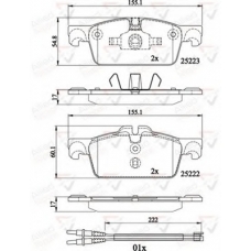 ADB22195 COMLINE Комплект тормозных колодок, дисковый тормоз