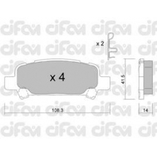 822-414-0 CIFAM Комплект тормозных колодок, дисковый тормоз