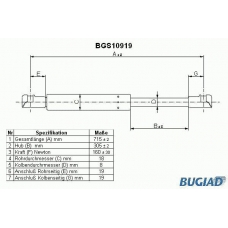 BGS10919 BUGIAD Газовая пружина, капот