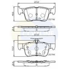 CBP02243 COMLINE Комплект тормозных колодок, дисковый тормоз