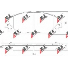 37544 OE ABS Комплект тормозных колодок, дисковый тормоз