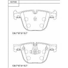 KD7588 ASIMCO Комплект тормозных колодок, дисковый тормоз