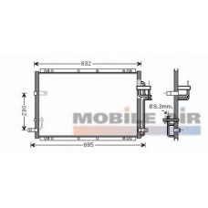83005085 VAN WEZEL Конденсатор, кондиционер