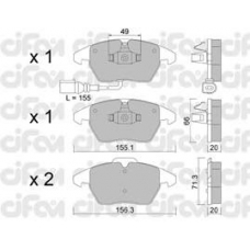 822-548-0 CIFAM Комплект тормозных колодок, дисковый тормоз