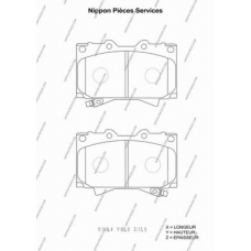 T360A97 NPS Комплект тормозных колодок, дисковый тормоз