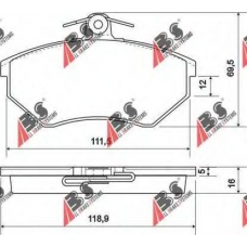 36790 ABS Комплект тормозных колодок, дисковый тормоз