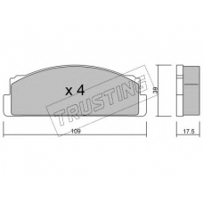 001.0 TRUSTING Комплект тормозных колодок, дисковый тормоз
