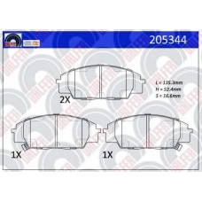205344 GALFER Комплект тормозных колодок, дисковый тормоз