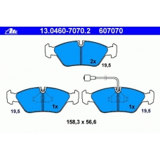 13.0460-7070.2 ATE Колодки тормозные