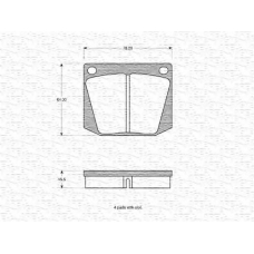 363702160864 MAGNETI MARELLI Комплект тормозных колодок, дисковый тормоз