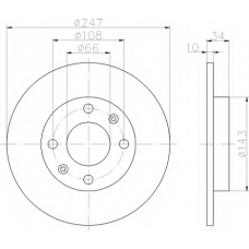 8DD 355 100-831 HELLA Тормозной диск