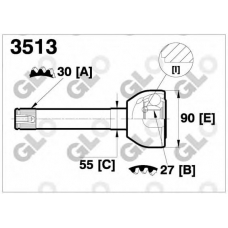 3513K GLO Шарнирный комплект, приводной вал