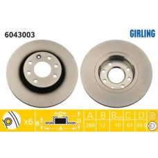 6043003 GIRLING Тормозной диск