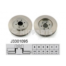 J3301095 NIPPARTS Тормозной диск