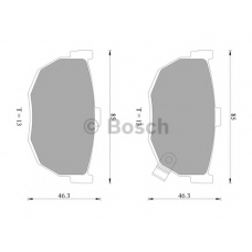 0 986 AB1 908 BOSCH Комплект тормозных колодок, дисковый тормоз