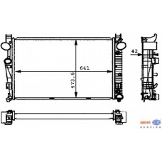 8MK 376 710-291 HELLA Радиатор, охлаждение двигателя