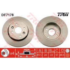 DF7178 TRW Тормозной диск
