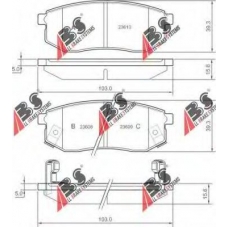 37182 ABS Комплект тормозных колодок, дисковый тормоз