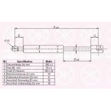 65267100 KLOKKERHOLM Газовая пружина, крышка багажник