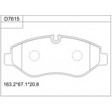 KD7615 ASIMCO Комплект тормозных колодок, дисковый тормоз