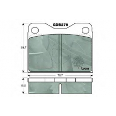 GDB279 TRW Комплект тормозных колодок, дисковый тормоз