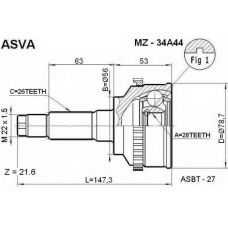 MZ-34A44 ASVA Шарнирный комплект, приводной вал