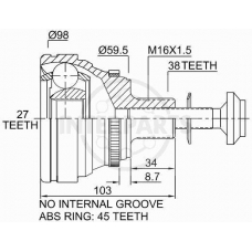 OJ-1739 InterParts Шарнирный комплект, приводной вал