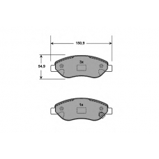 PF1461 PROCODIS FRANCE Комплект тормозных колодок, дисковый тормоз